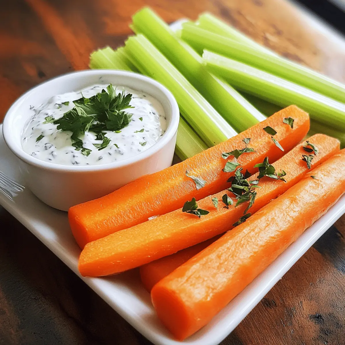 Carrot and Celery Sticks with Yogurt Dip