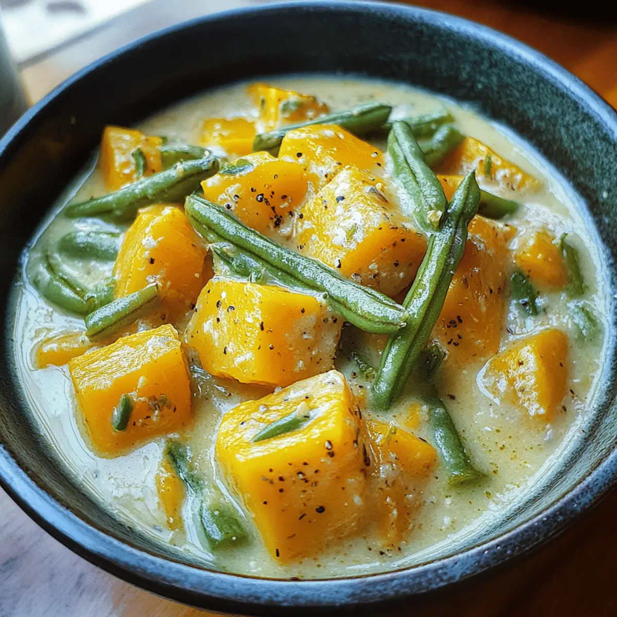 Squash and Long Beans in Coconut Milk