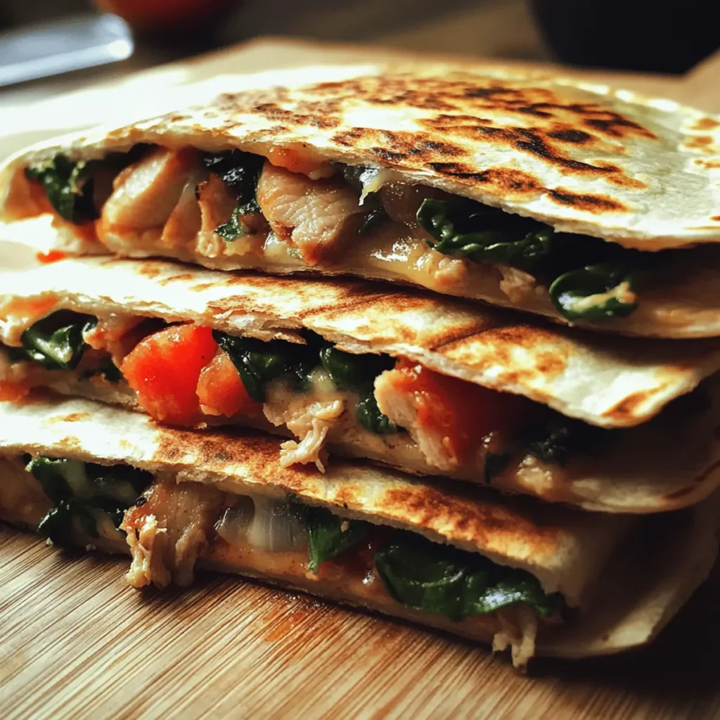 Turkey and Spinach Quesadillas