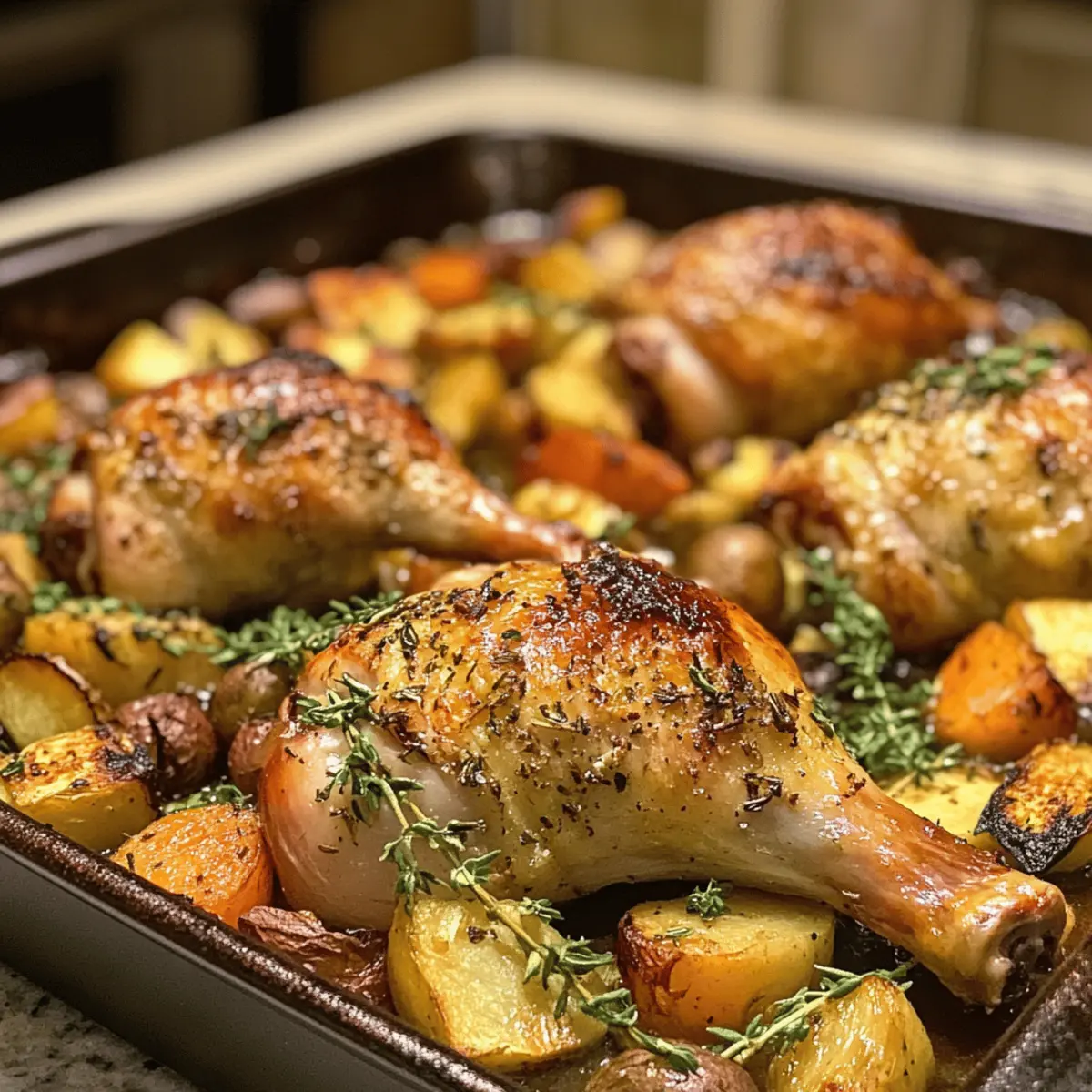 Sage & Apple Turkey Drumsticks with Roasted Roots