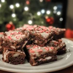 Christmas Peppermint Bark Brownies