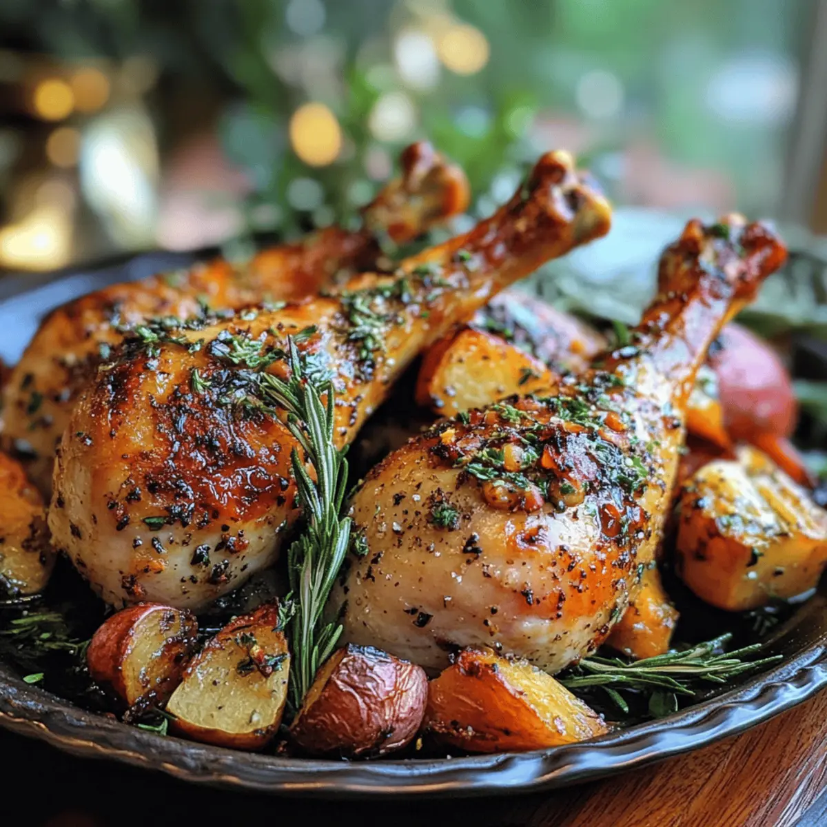 Sage & Apple Turkey Drumsticks with Roasted Roots