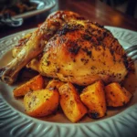 Honey Mustard Roast Chicken & Sweet Potatoes