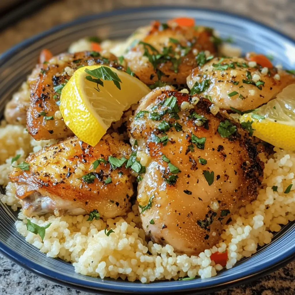 Mediterranean Lemon Chicken Thighs with Couscous