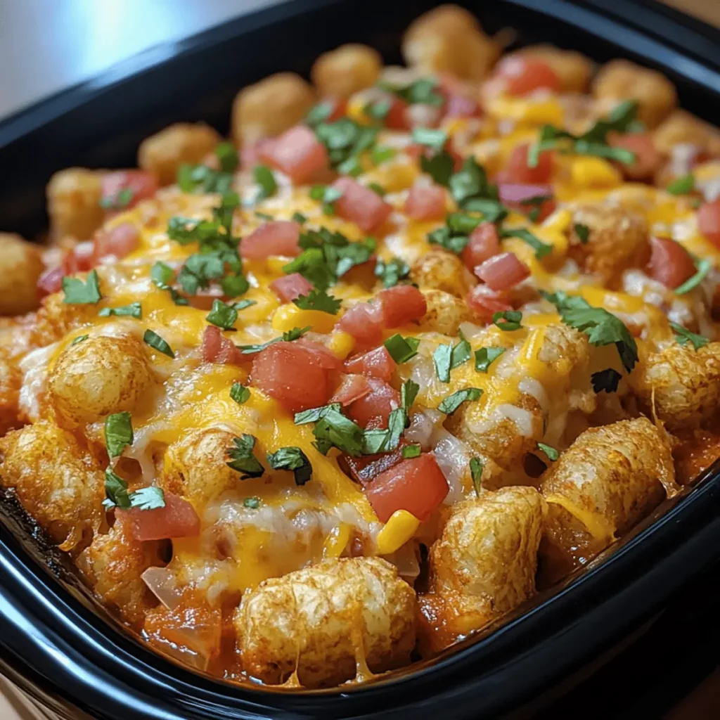 Crockpot Tex Mex Tater Tot Casserole