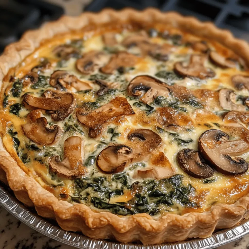 Mushroom Spinach Quiche (Vegetarian)