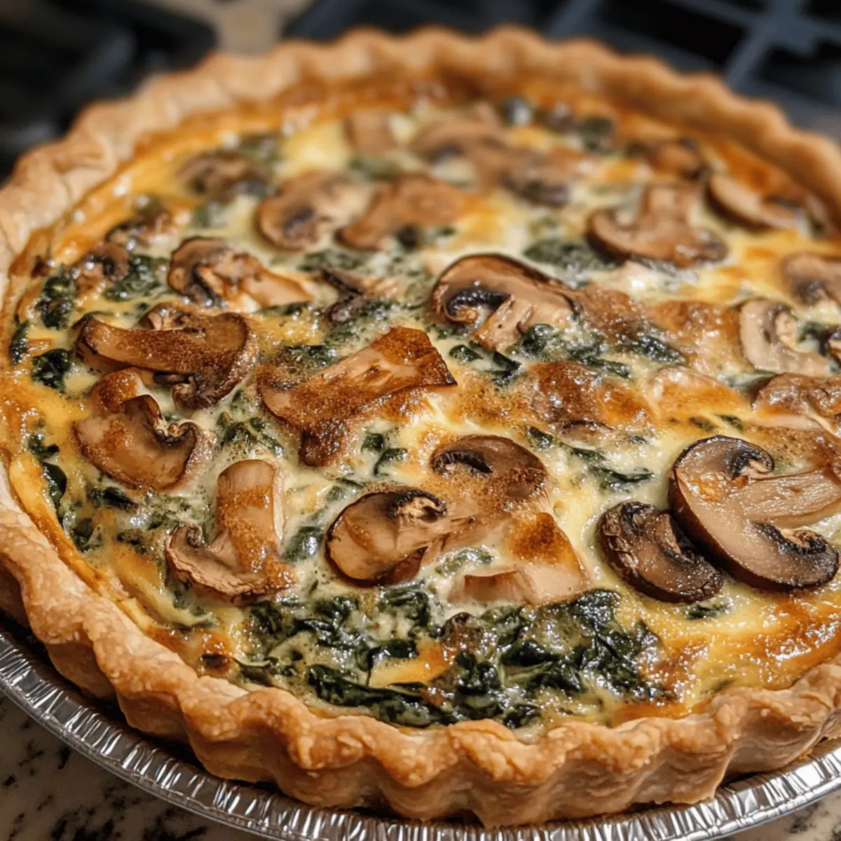 Mushroom Spinach Quiche (Vegetarian)