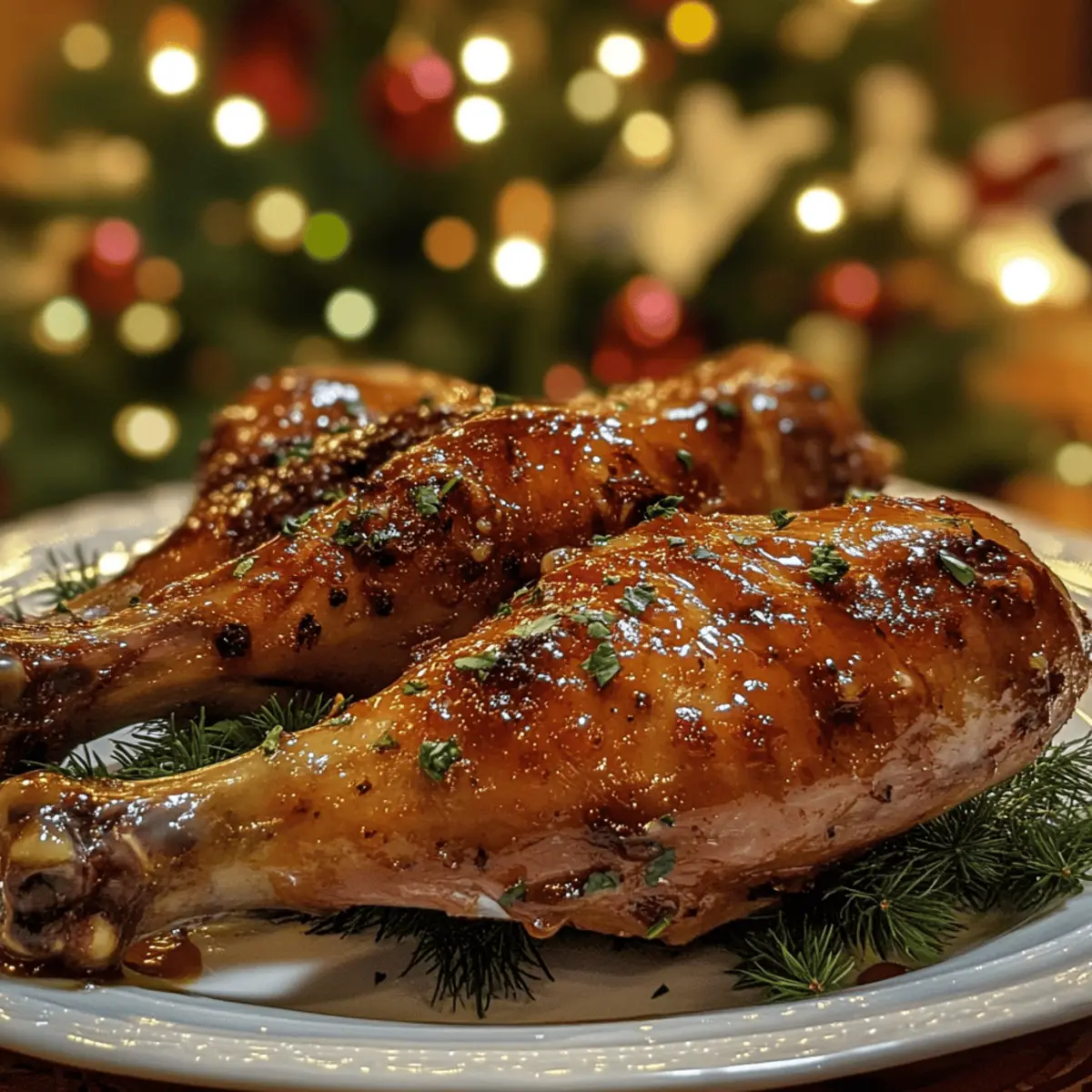 Christmas Honey-Glazed Turkey Legs