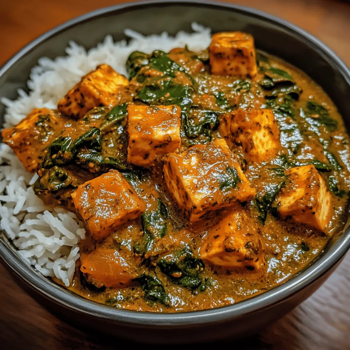 Indian Paneer and Spinach Curry