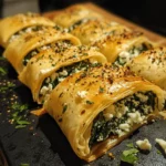 Spinach & Feta Phyllo Rolls (Vegetarian)