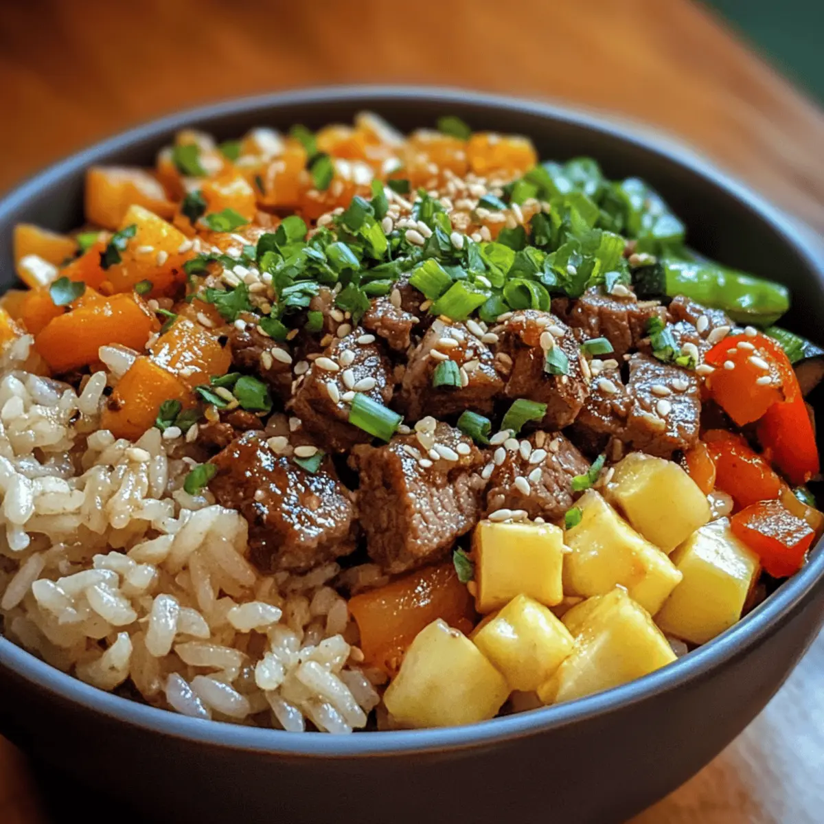 Beef and Veggie Rice Bowl