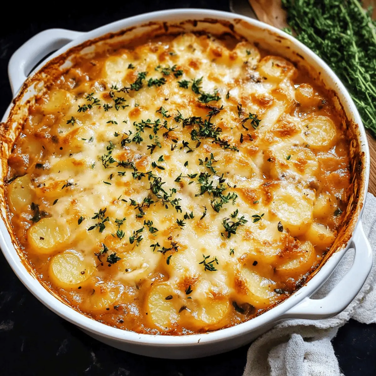 Thanksgiving Creamy Herb Potato Gratin