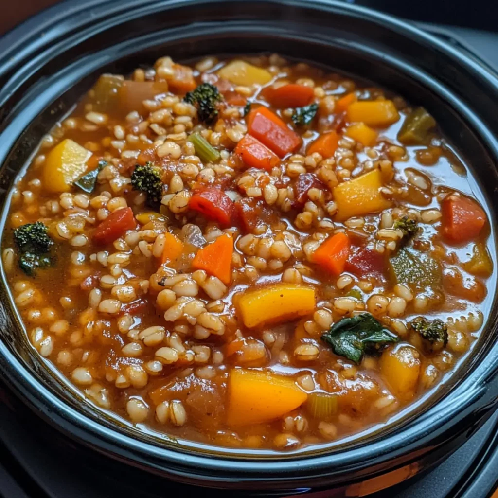 Slow Cooker Veggie Barley Stew