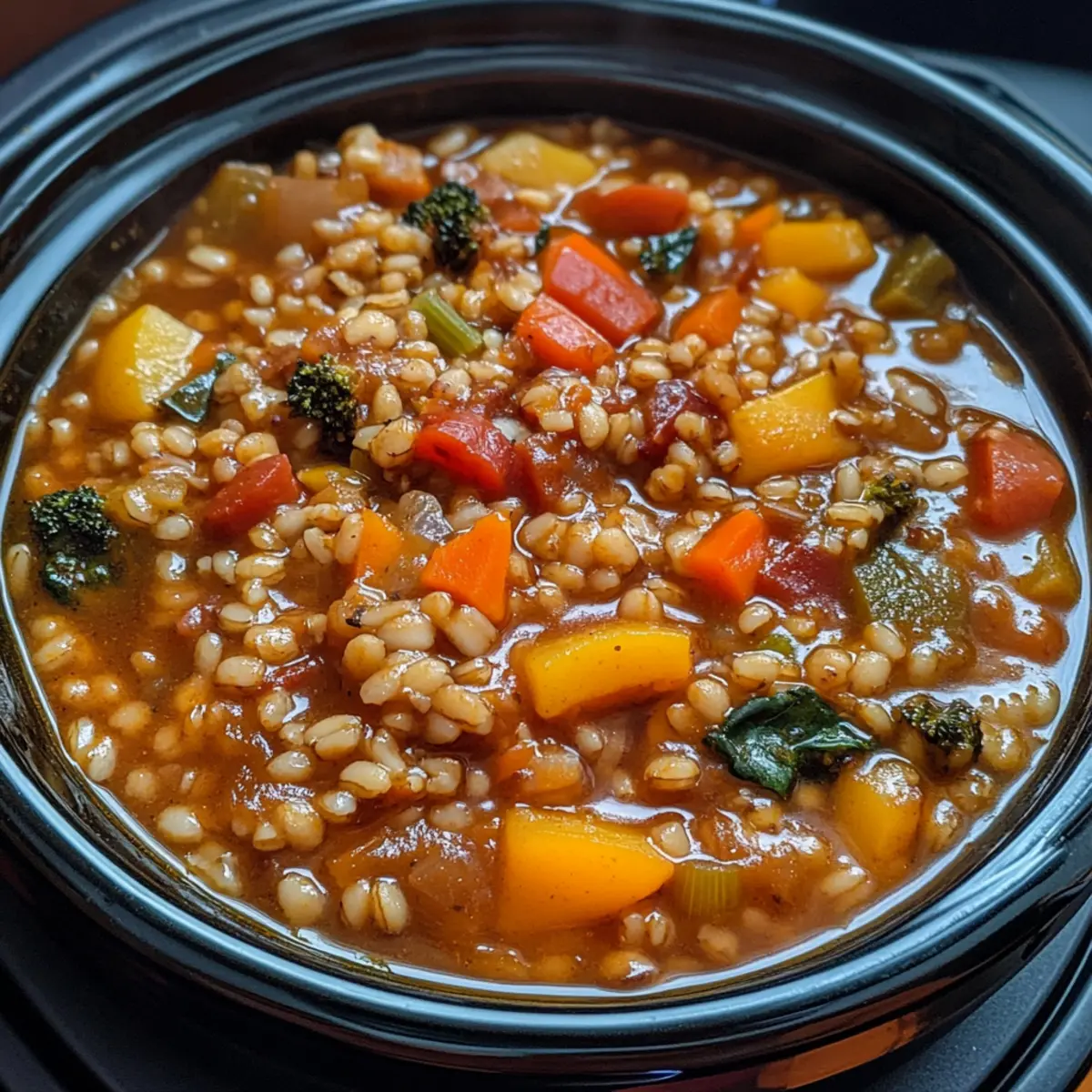 Slow Cooker Veggie Barley Stew