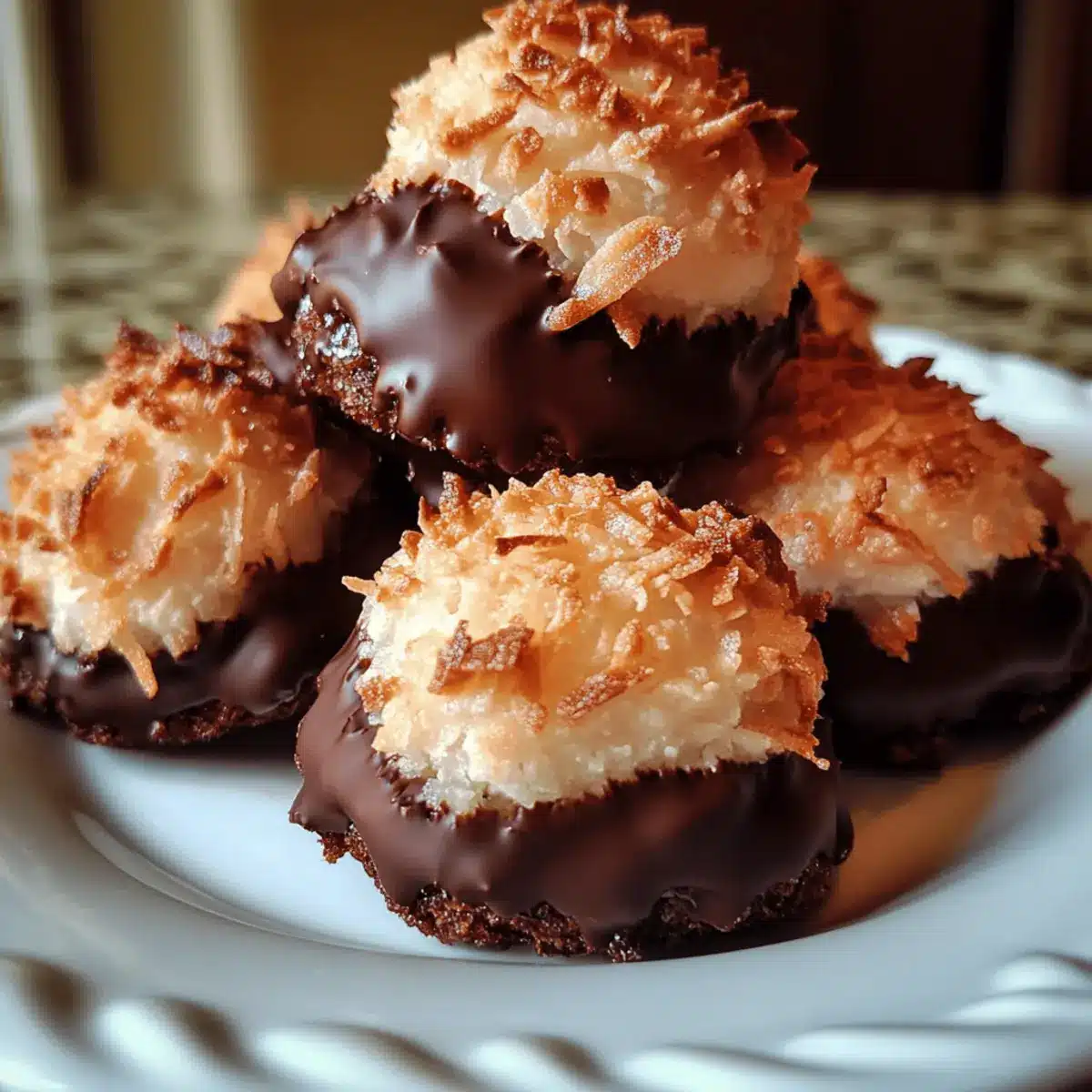 Chocolate-Dipped Coconut Macaroons (Gluten-Free)