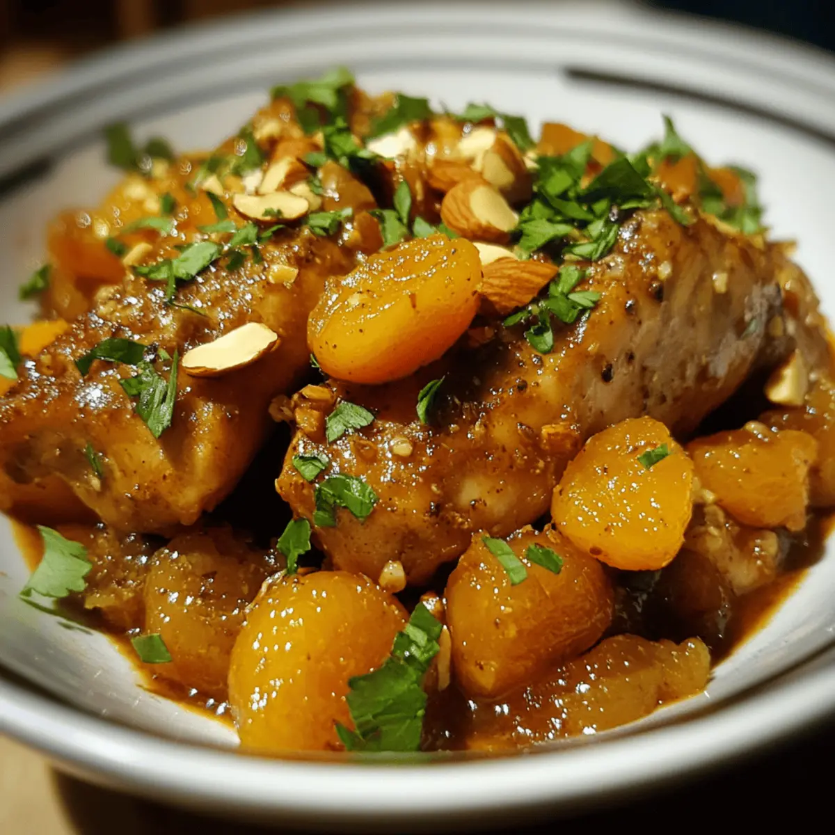 Moroccan Chicken with Apricots and Almonds