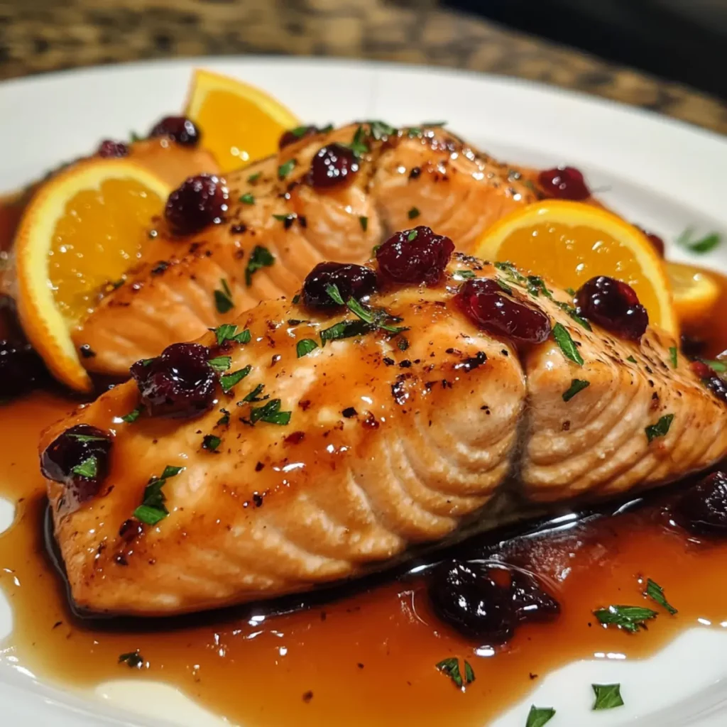 Cranberry-Orange Glazed Salmon