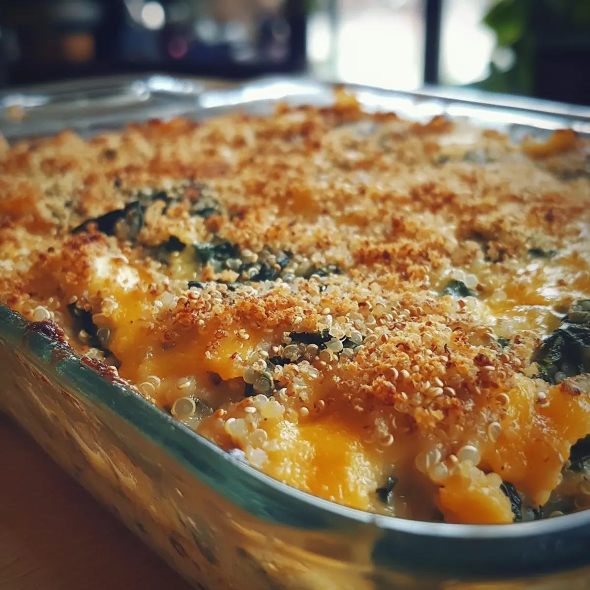 Cheesy Quinoa & Spinach Bake