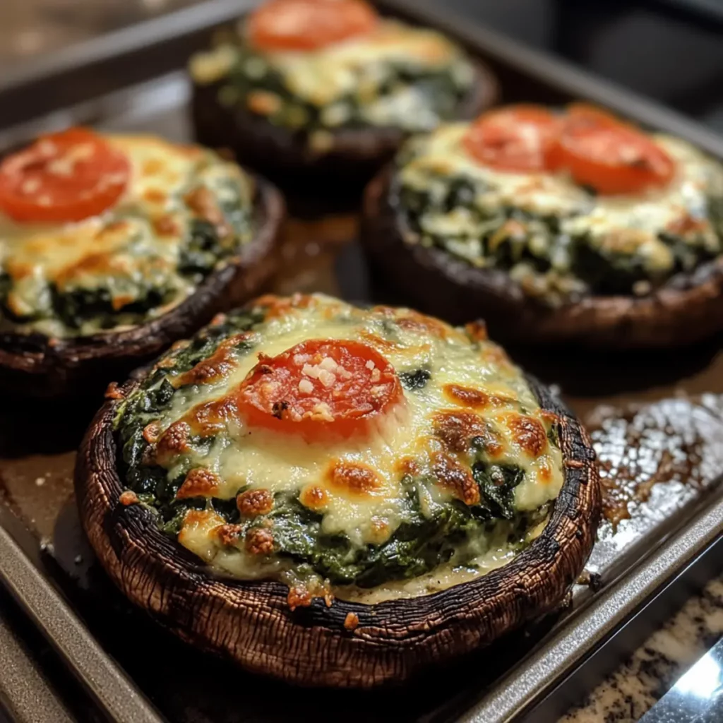 Spinach–Feta Stuffed Portobello Bake