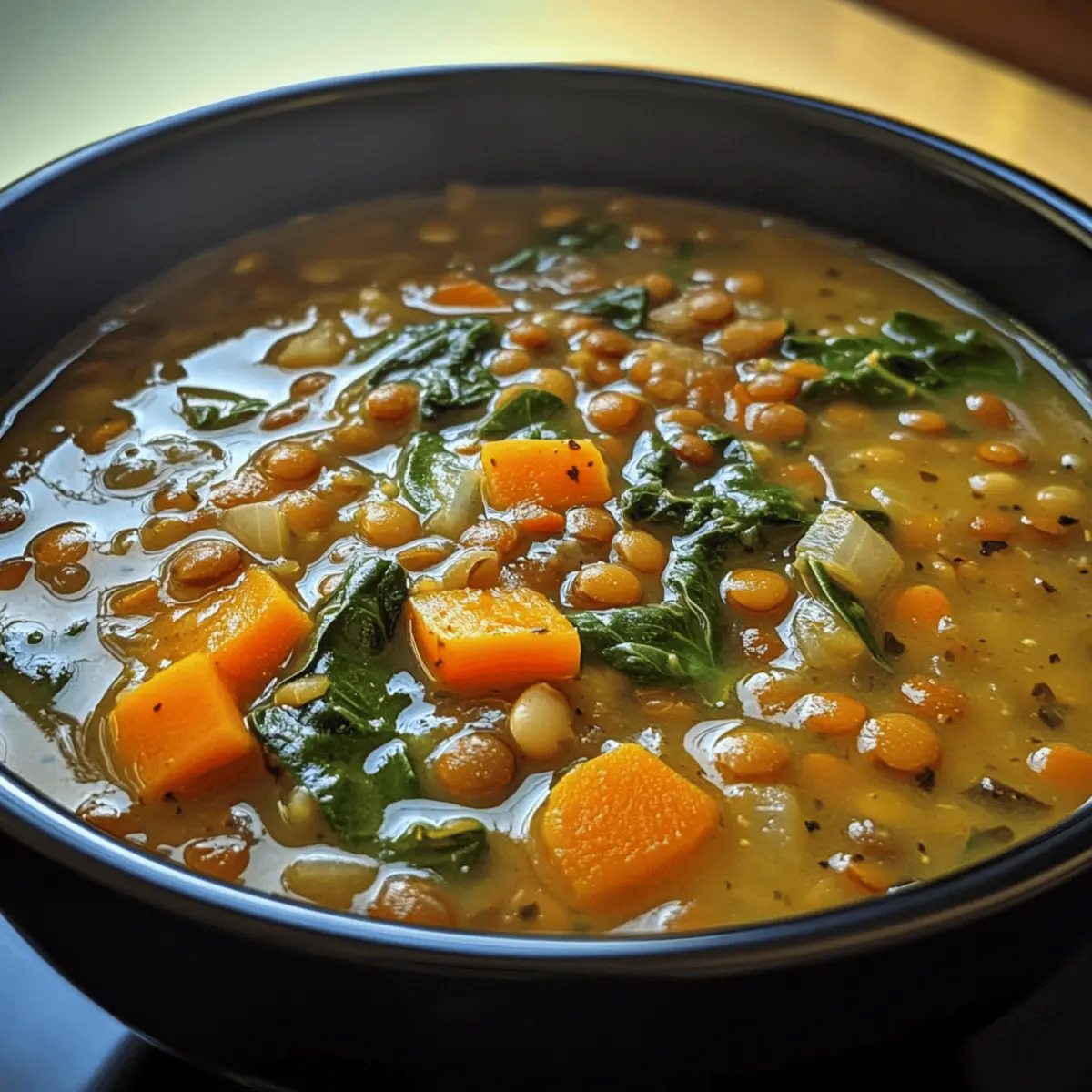 Hearty Lentil and Spinach Soup
