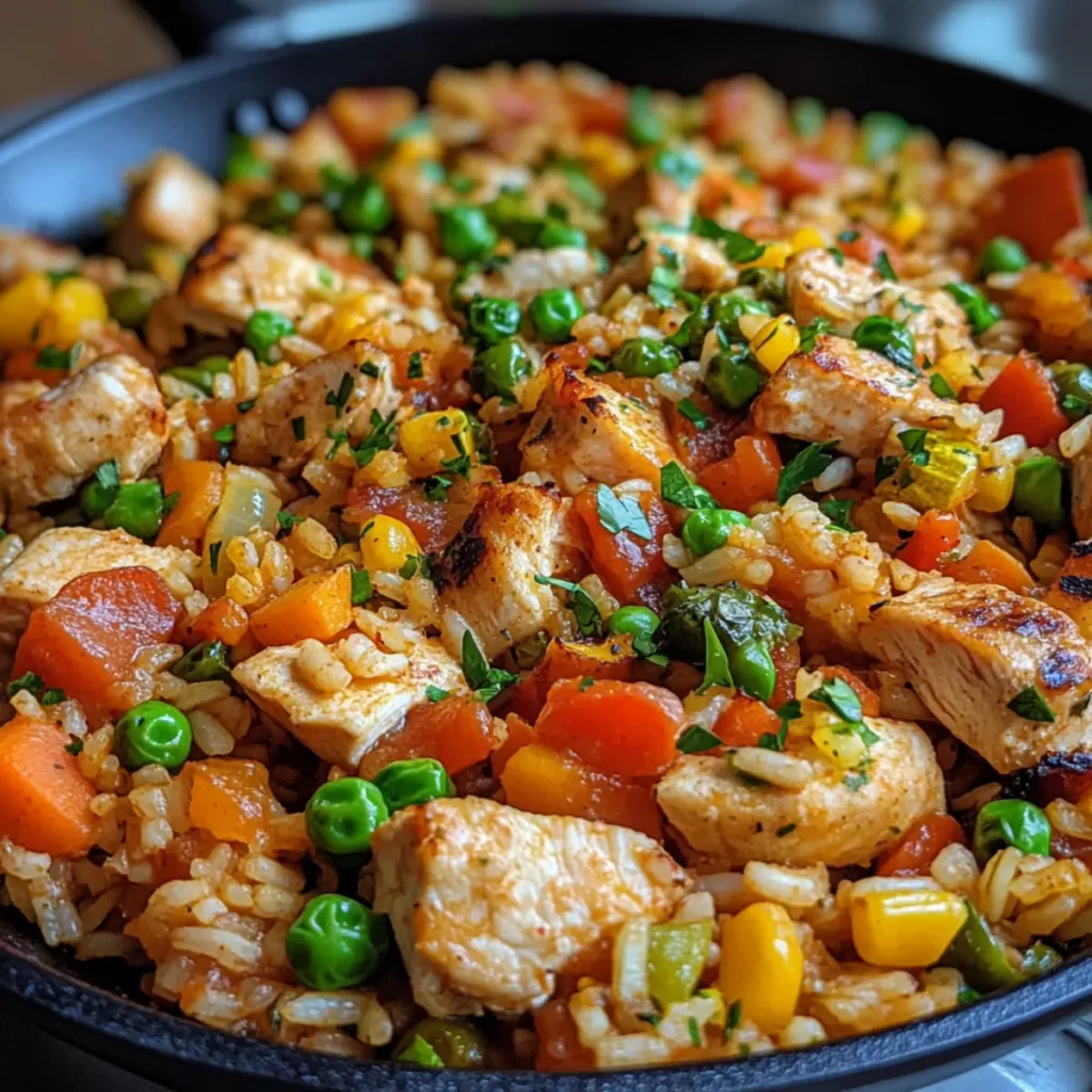 Chicken & Vegetable Rice Skillet