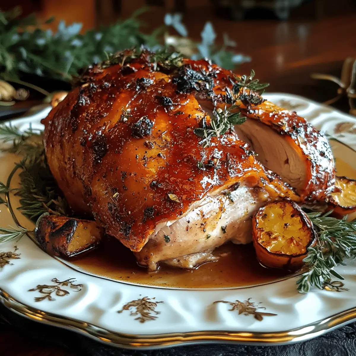 Thanksgiving Turkey Thigh Roast with Maple Dijon Glaze