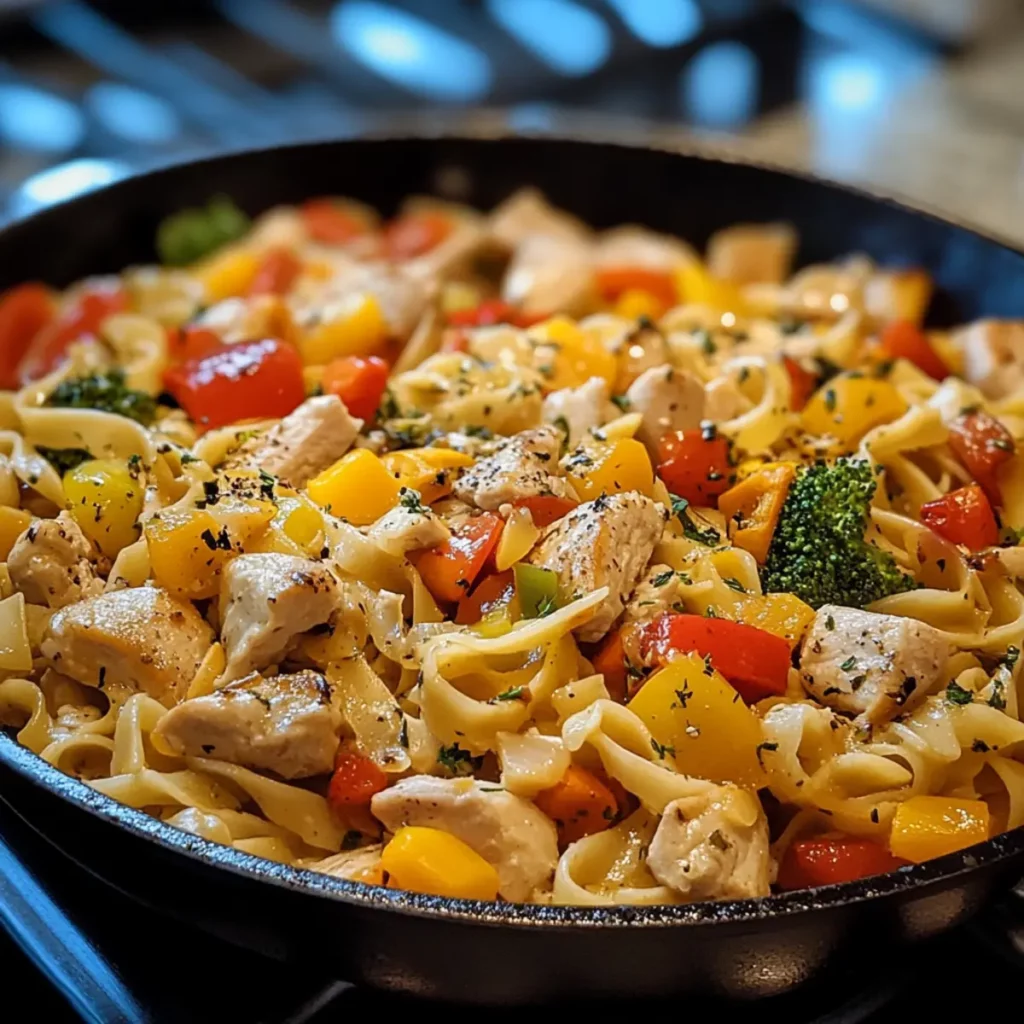 Chicken Vegetable Noodle Skillet Recipe