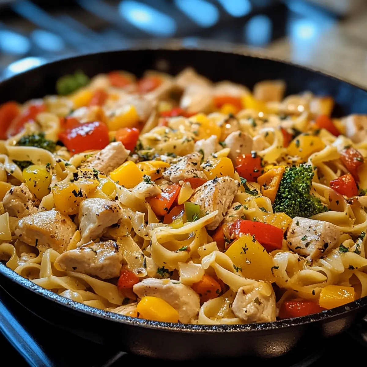 Chicken Vegetable Noodle Skillet Recipe