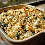 Vegetarian Spinach & Feta Rice Bake