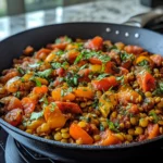 Vegetarian Tomato Lentil Skillet Recipe