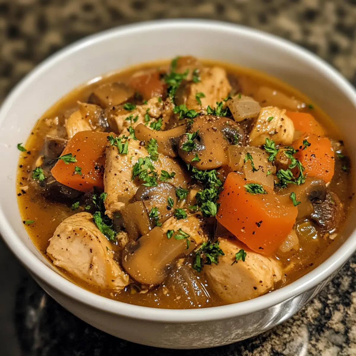 Crockpot Chicken & Mushroom Stew