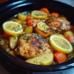 Crockpot Lemon Herb Chicken & Veggies