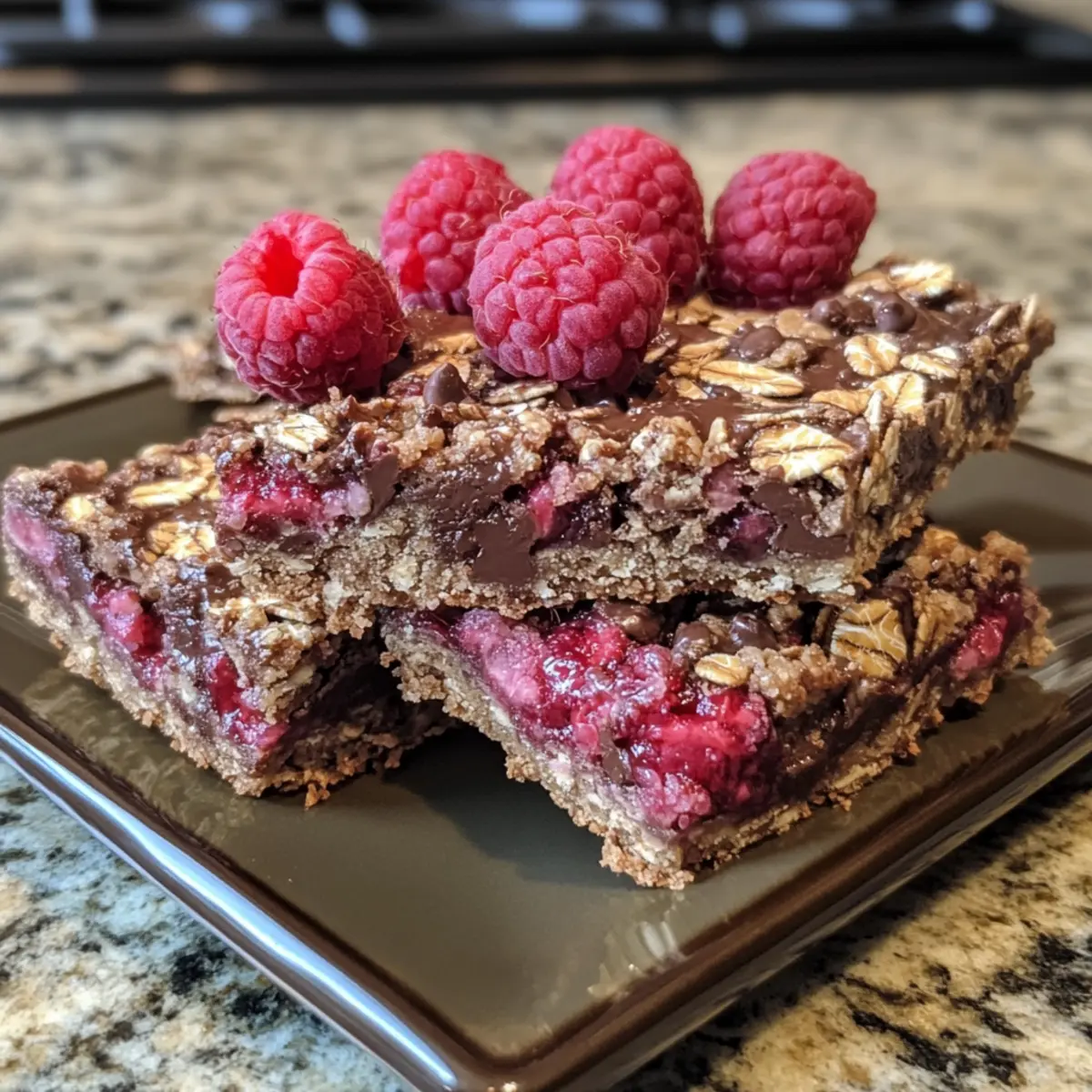 Chocolate Raspberry Oat Bars