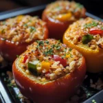 Stuffed Bell Peppers with Rice & Veggies Recipe