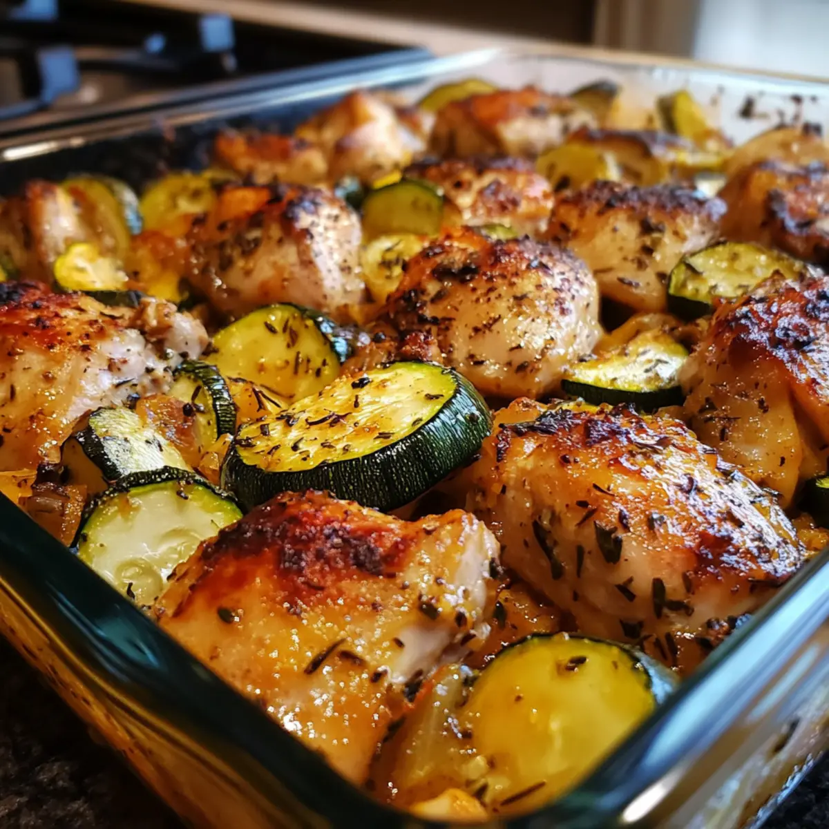 Chicken Thigh Zucchini Bake