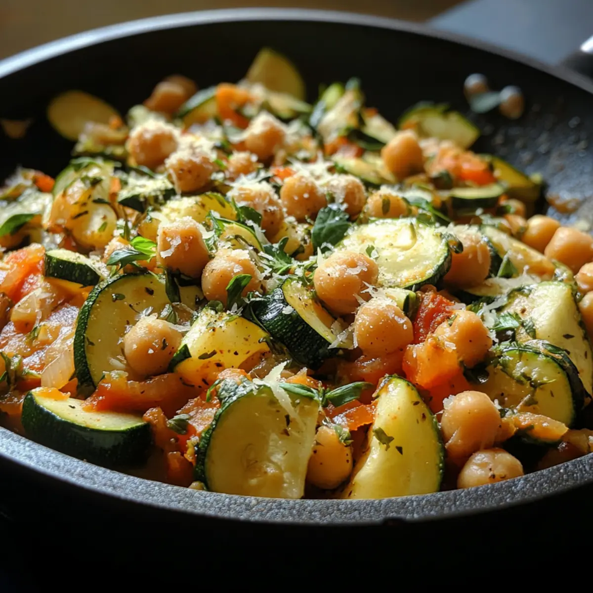 Herbed Chickpea Zucchini Skillet