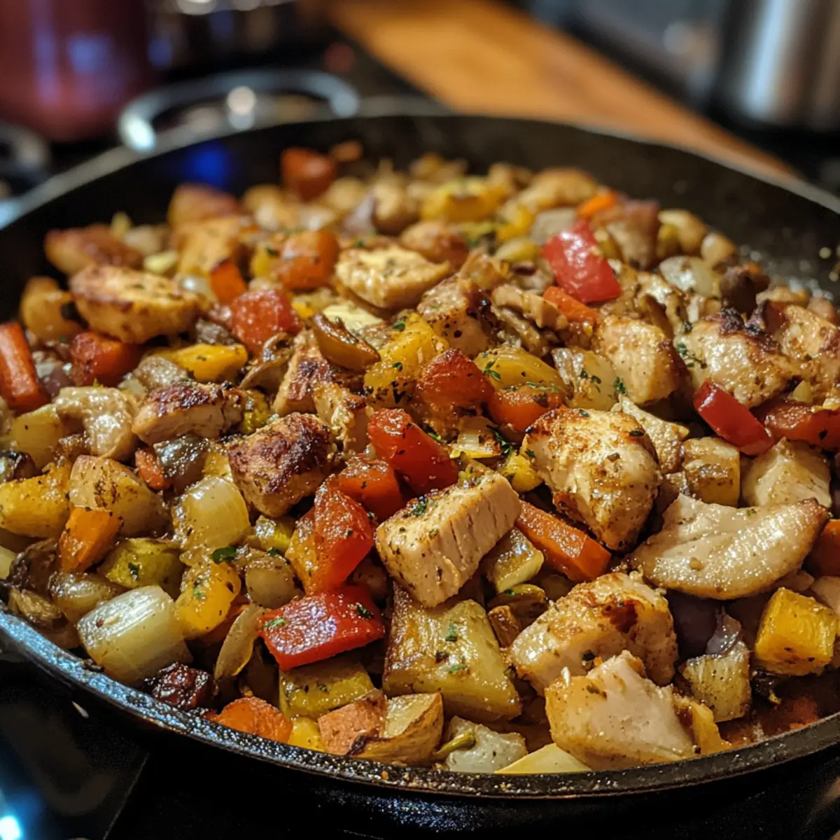 Festive Turkey Veggie Skillet