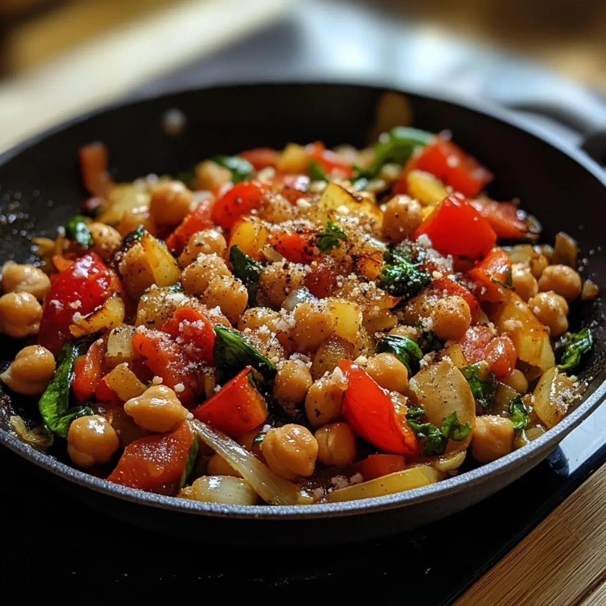 Quick Skillet Chickpea Veggie Dinner Recipe