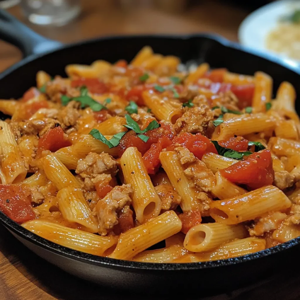 Turkey Tomato Pasta Skillet Recipe