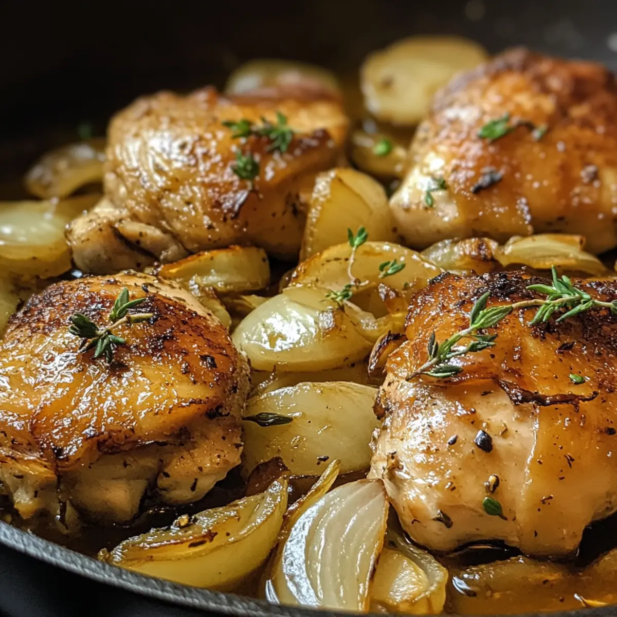 Weeknight Chicken Thigh Onion Skillet Recipe