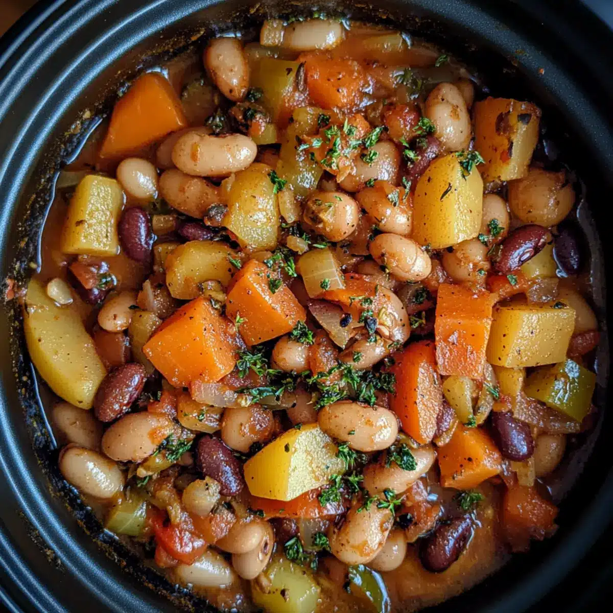 Slow Cooker Bean Vegetable Medley