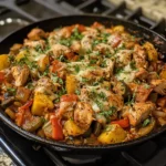 Quick Weeknight Chicken Veggie Skillet Bake Recipe