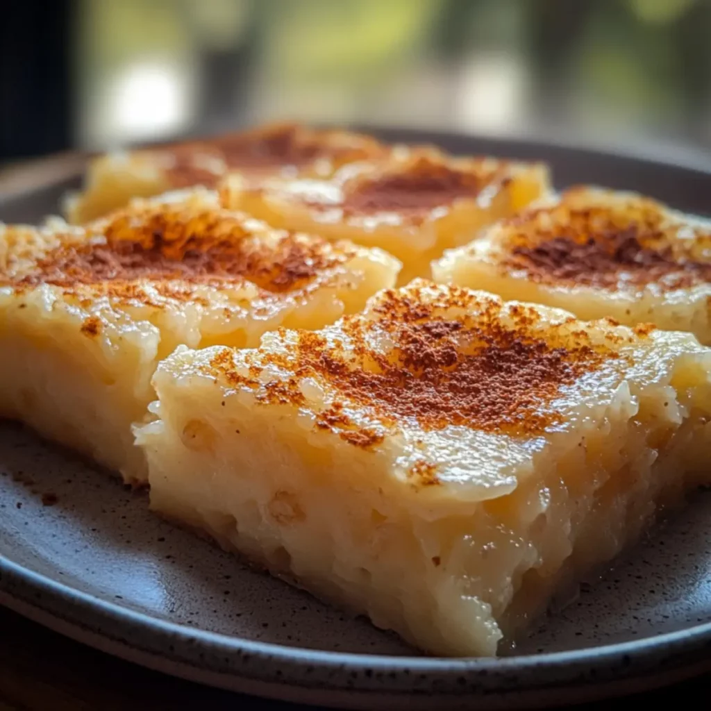 Baked Vanilla Rice Pudding Squares