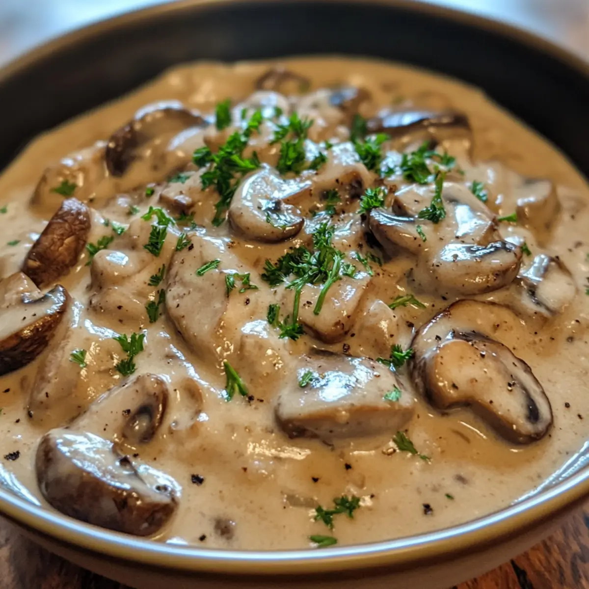 Slow Cooker Creamy Mushroom Stew
