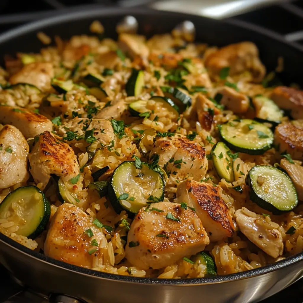 Chicken & Zucchini Rice Skillet
