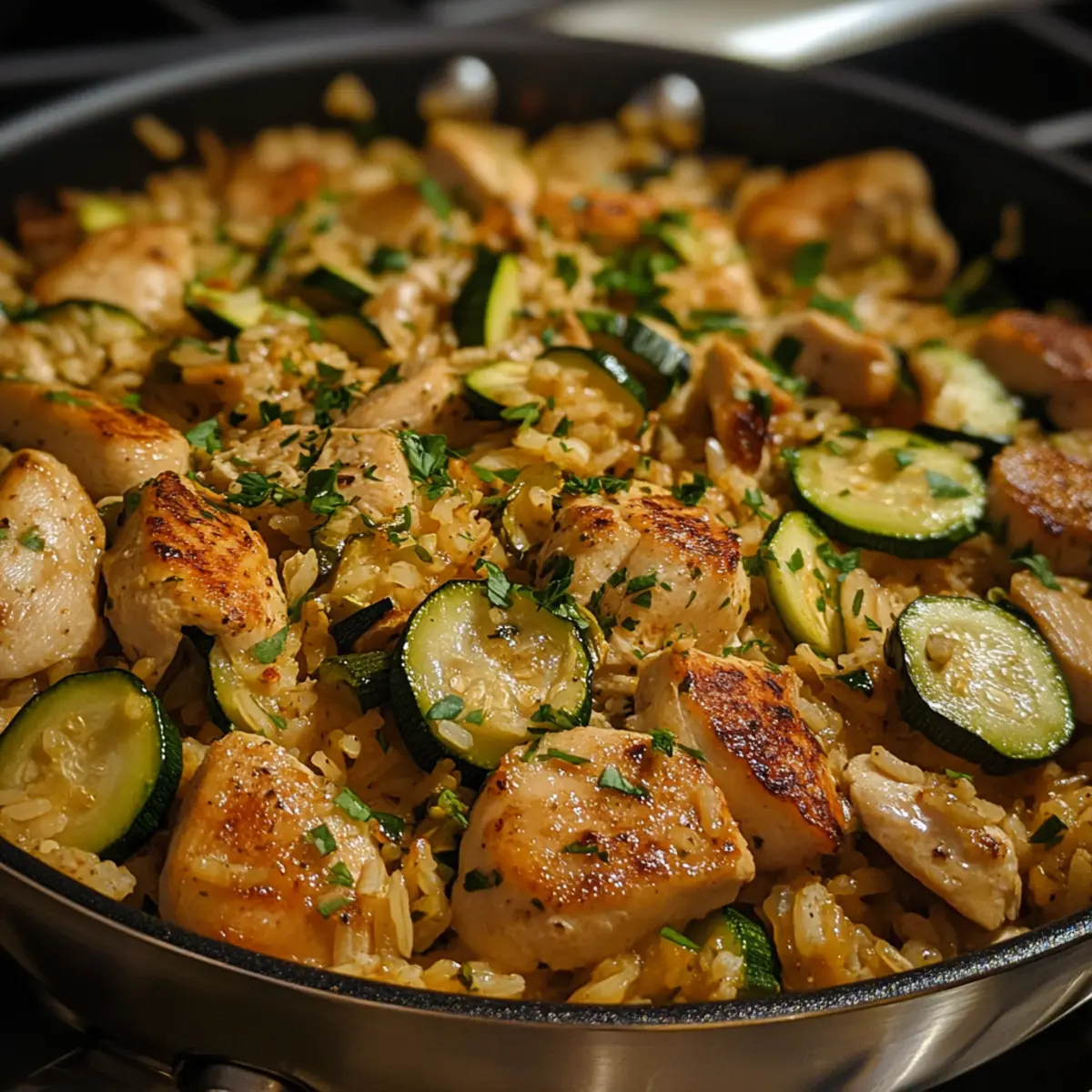 Chicken & Zucchini Rice Skillet