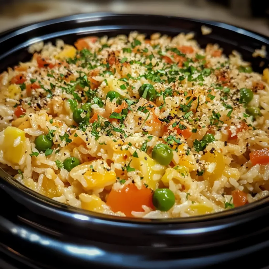 Crockpot Vegetable Rice Casserole Recipe