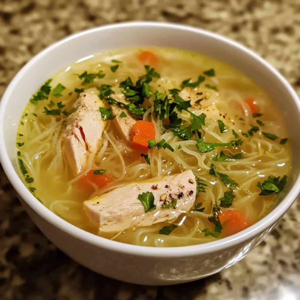 Chicken Lemon Vermicelli Soup Recipe