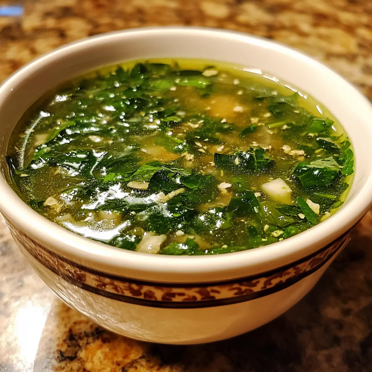 Garlic Spinach Broth Soup Recipe