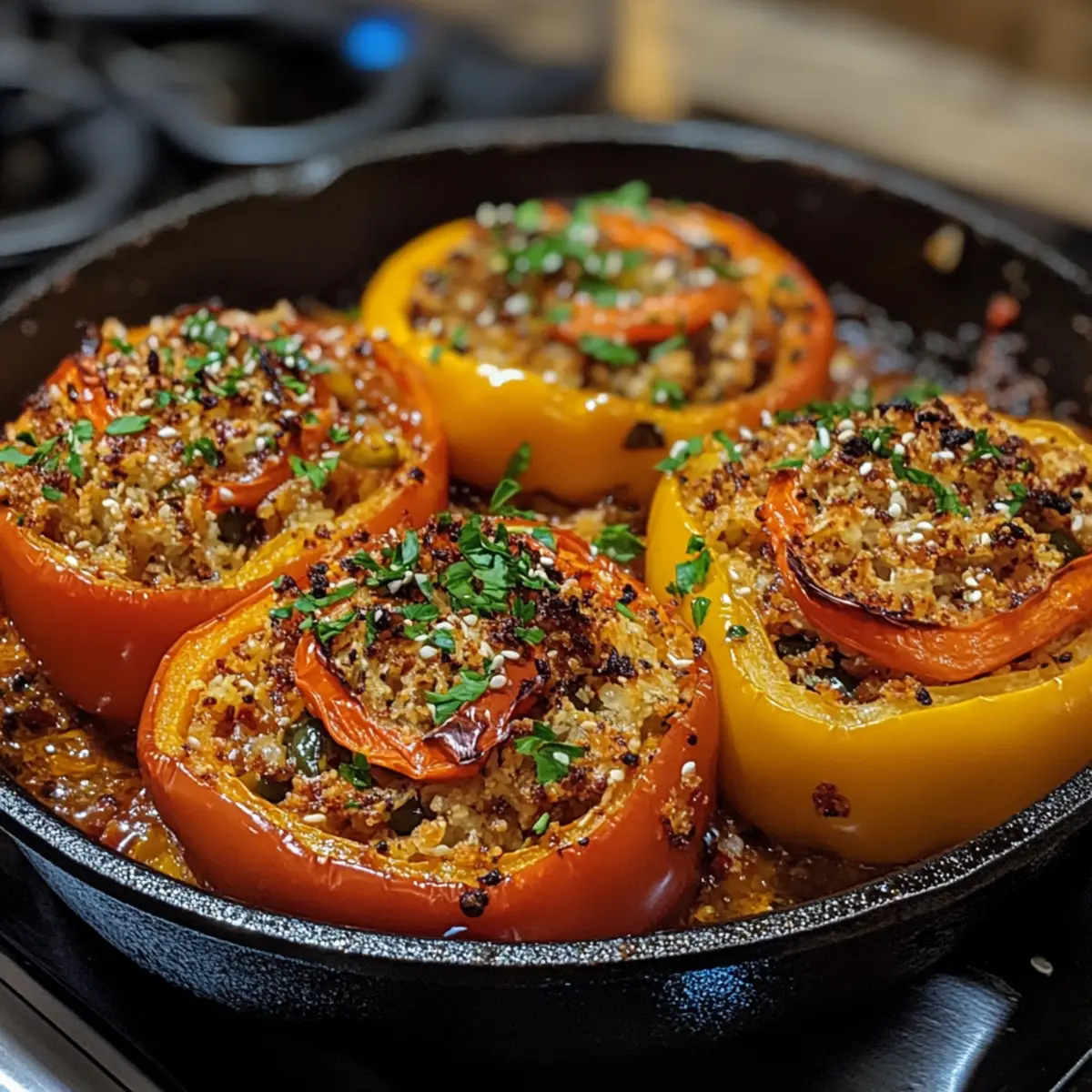 Smoky Stuffed Bell Pepper Skillet Recipe